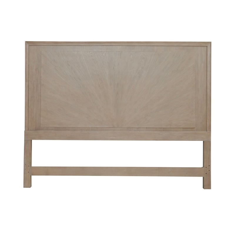 Pemberly Row Queen Upholstered Bed with Textured Taupe Panels in Brown
