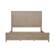 Pemberly Row King Upholstered Bed with Textured Taupe Panels in Brown