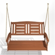 Pemberly Row 2-Seater Hanging Wooden Swing with Chain in Light Wood