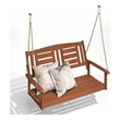 Pemberly Row 2-Seater Hanging Wooden Swing with Chain in Light Wood