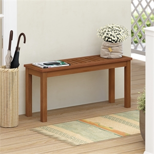 Pemberly Row Outdoor Backless Bench 330 lbs Capacity in Light Wood