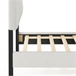 Pemberly Row Twin Upholstered Headboard with Slats No Box Spring in Beige