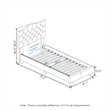 Pemberly Row Twin Upholstered Headboard with Slats No Box Spring in Beige