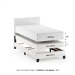 Pemberly Row Twin PU Leather Upholstered Bedframe in Plain White
