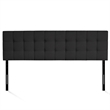 Pemberly Row King Upholstered Tufted Headboard in Plain Black