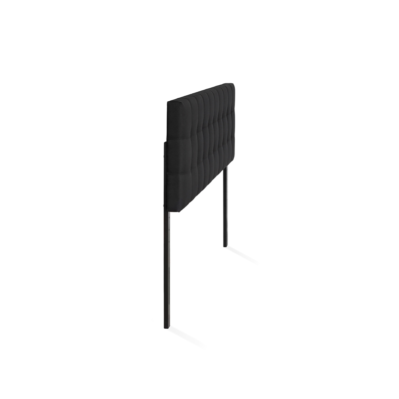 Pemberly Row King Upholstered Tufted Headboard in Plain Black