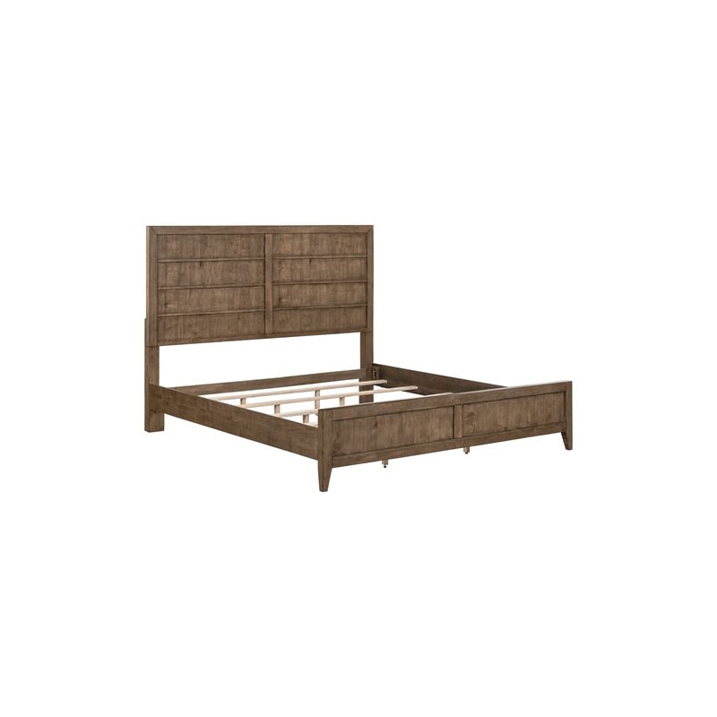 Pemberly Row King Panel Bed with Picture Frame Molding in Brown