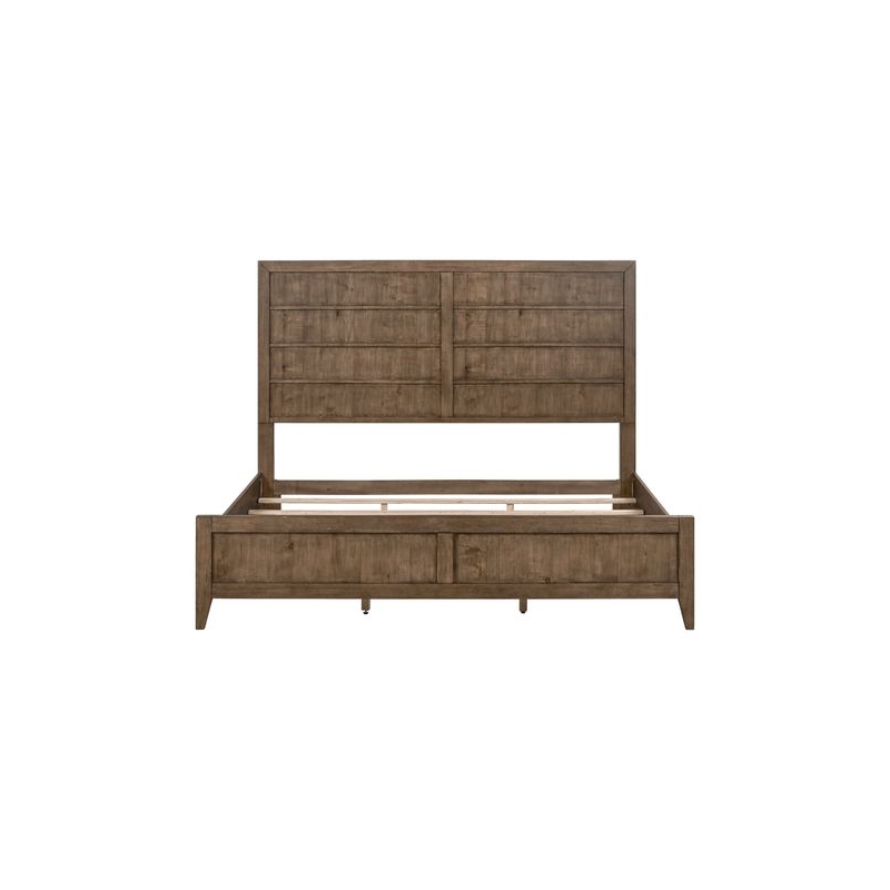Pemberly Row King Panel Bed with Picture Frame Molding in Brown