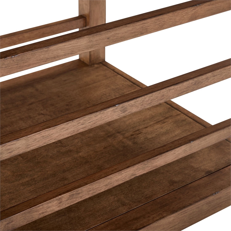 Pemberly Row 3 Piece Cocktail and End Table Set with Open Slats in Brown