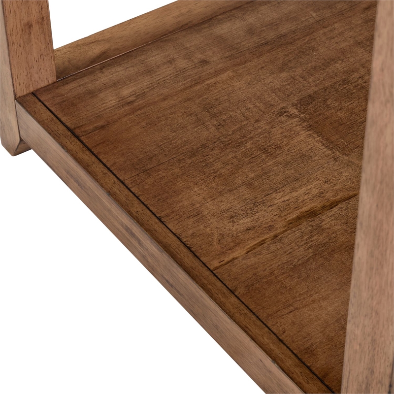 Pemberly Row 3 Piece Cocktail and End Table Set with Open Slats in Brown