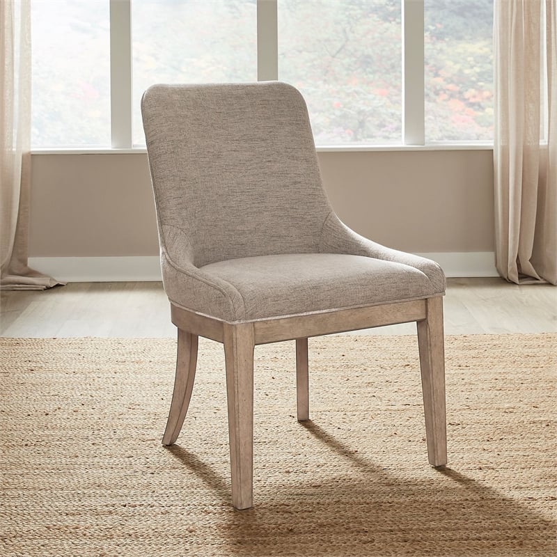 Pemberly Row Upholstered Side Dining Room Chair in Barley Upholstery