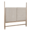 Pemberly Row Queen Upholstered Poster Headboard with Tapered Posts in Brown
