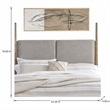 Pemberly Row Queen Upholstered Poster Headboard with Tapered Posts in Brown