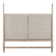 Pemberly Row Queen Upholstered Poster Headboard with Tapered Posts in Brown