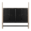 Pemberly Row Queen Upholstered Poster Headboard with Tapered Posts in Brown