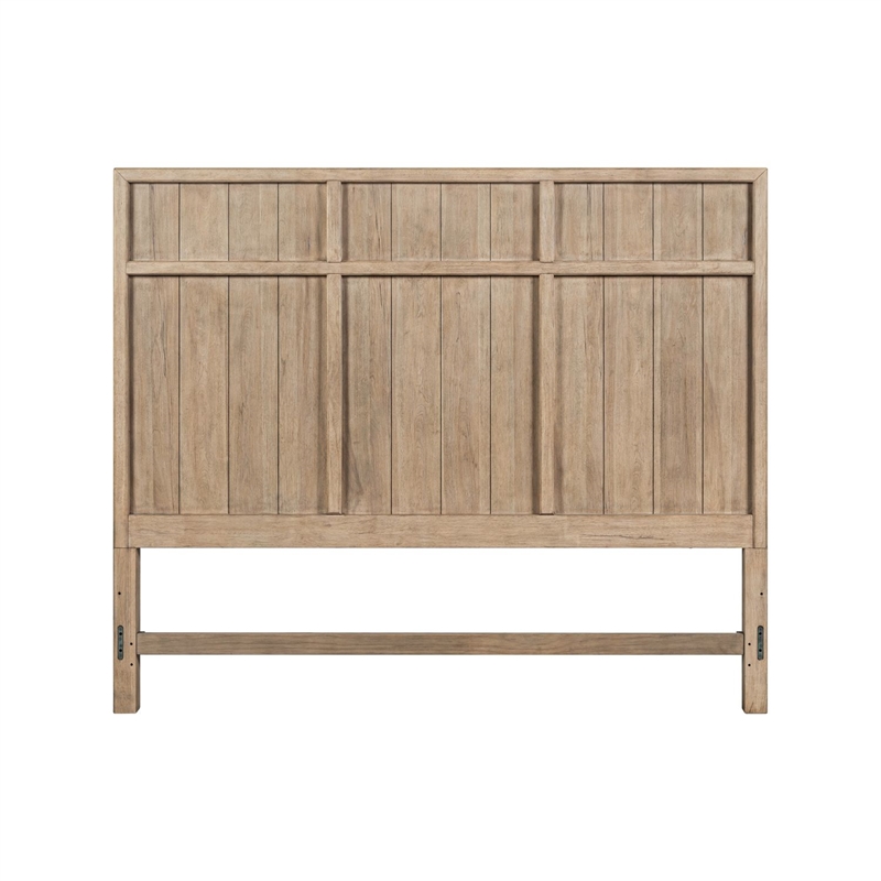 Pemberly Row King Panel Headboard with Picture Frame Molding in Brown