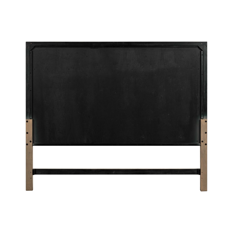 Pemberly Row King Panel Headboard with Picture Frame Molding in Brown