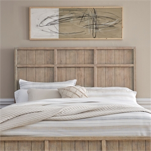 Pemberly Row King Panel Headboard with Picture Frame Molding in Brown