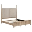 Pemberly Row King Poster Bed with Upholstered Headboard Panels in Brown