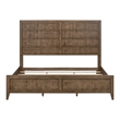 Pemberly Row California King Panel Bed with Picture Frame Molding in Brown