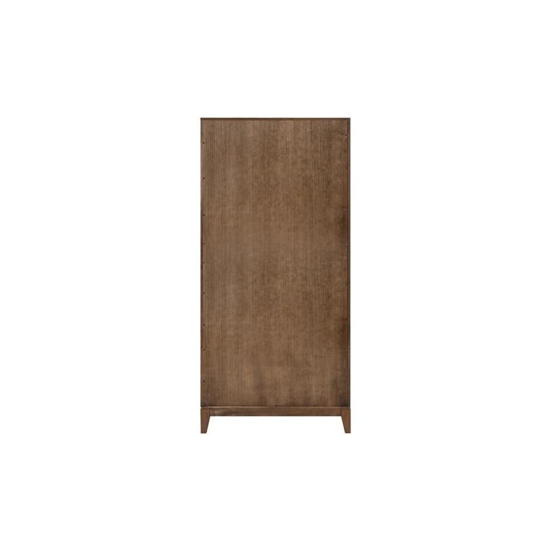 Pemberly Row Glass Door Bunching Display Cabinet with LED Lighting in Brown