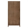 Pemberly Row Glass Door Bunching Display Cabinet with LED Lighting in Brown