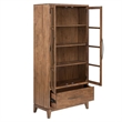 Pemberly Row Glass Door Bunching Display Cabinet with LED Lighting in Brown