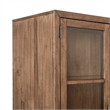 Pemberly Row Glass Door Bunching Display Cabinet with LED Lighting in Brown