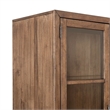 Pemberly Row Glass Door Bunching Display Cabinet with LED Lighting in Brown