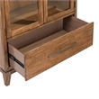 Pemberly Row Glass Door Bunching Display Cabinet with LED Lighting in Brown