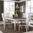 Pemberly Row 5 Piece Rectangular Table Dining Room Set in White