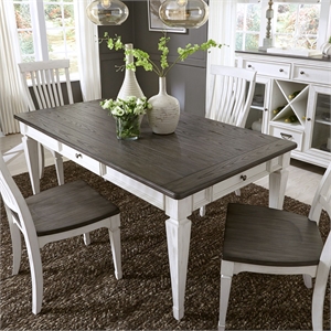 Pemberly Row 5 Piece Rectangular Table Dining Room Set in White