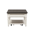 Pemberly Row Rectangular Cocktail Table with Drawer and Casters in White