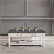 Pemberly Row Rectangular Cocktail Table with Drawer and Casters in White