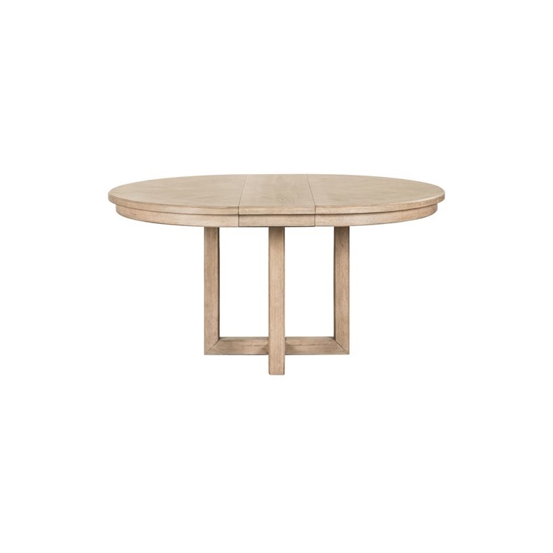 Pemberly Row Pedestal Dining Table with 12 Inch Leaf in Brown