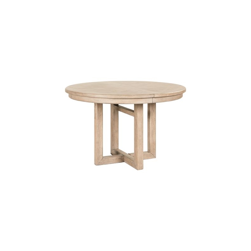 Pemberly Row Pedestal Dining Table with 12 Inch Leaf in Brown
