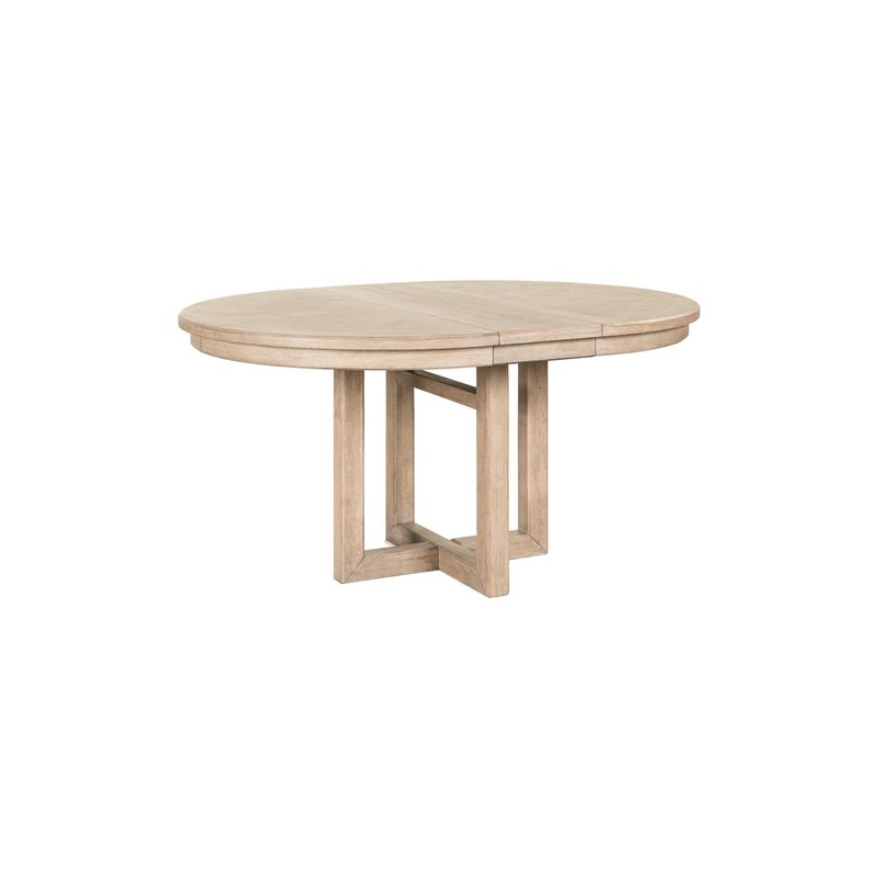 Pemberly Row Pedestal Dining Table with 12 Inch Leaf in Brown