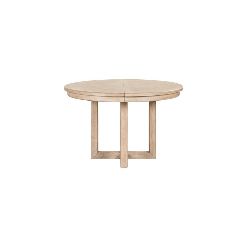 Pemberly Row Pedestal Dining Table with 12 Inch Leaf in Brown