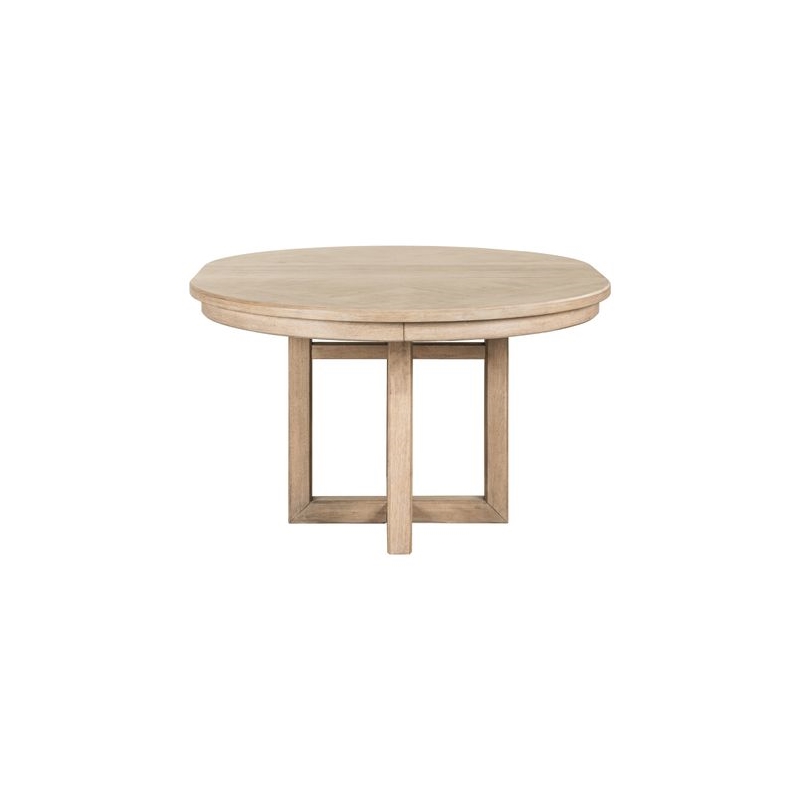 Pemberly Row Pedestal Dining Table with 12 Inch Leaf in Brown