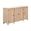 Pemberly Row Accent Buffet Cabinet with White Stone Top in Beige