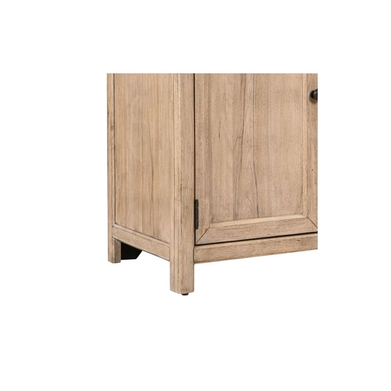 Pemberly Row Accent Buffet Cabinet with White Stone Top in Beige
