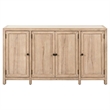 Pemberly Row Accent Buffet Cabinet with White Stone Top in Beige