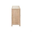 Pemberly Row Accent Buffet Cabinet with White Stone Top in Beige