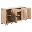 Pemberly Row Accent Buffet Cabinet with White Stone Top in Beige