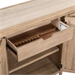 Pemberly Row Accent Buffet Cabinet with White Stone Top in Beige