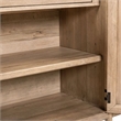 Pemberly Row Accent Buffet Cabinet with White Stone Top in Beige