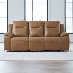 Pemberly Row Power Reclining Sofa with Heat and Massage in Brown