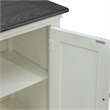 Pemberly Row Pet Feeder Cabinet with Feeding Tray and Storage in White