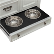 Pemberly Row Pet Feeder Cabinet with Feeding Tray and Storage in White