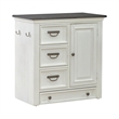 Pemberly Row Pet Feeder Cabinet with Feeding Tray and Storage in White